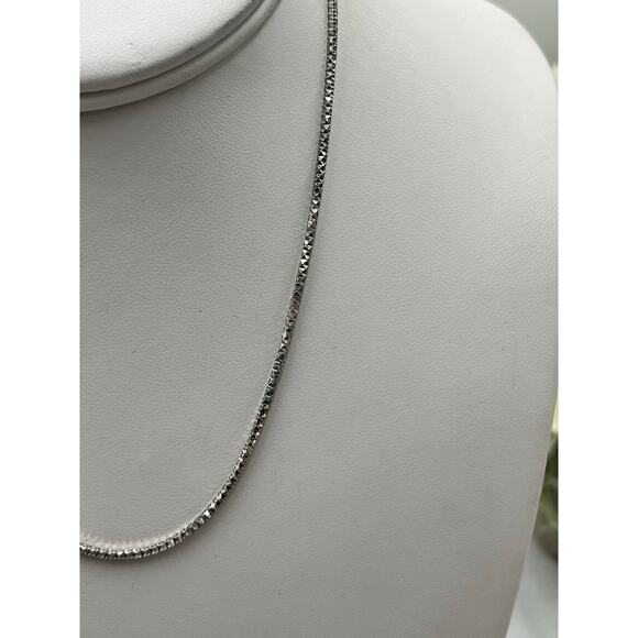 Authentic Italian Sterling Silver Diamond Cut Chain Necklace 16" Hallmarked - Picture 5 of 12